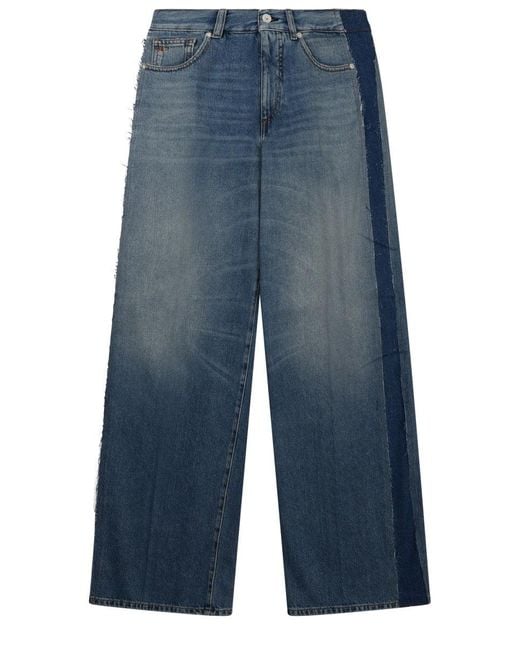 Nine:inthe:morning Blue Trendy Patchwork Trousers For