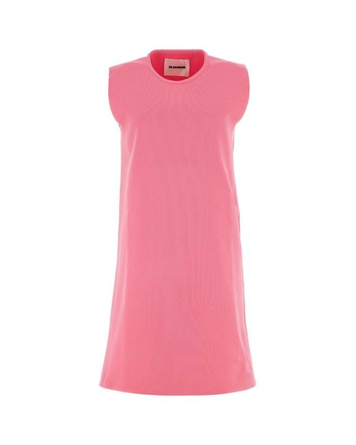 Jil Sander Pink Fluo Polyester Mini Dress