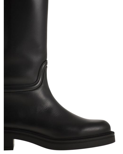 Stuart Weitzman Black Celia Lederstiefel
