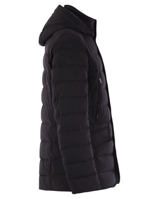 Moorer Black Craig Hooded Down Jacket for men