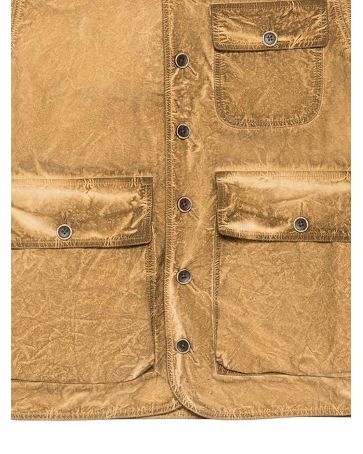 Uma Wang Natural Vest With Flap And Button Pocket