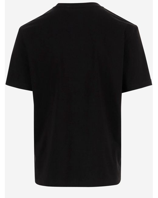 Just Cavalli Black Cotton T Shirt With Logo Print