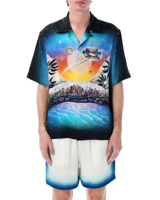 Casablanca Blue La Prémonition Silk Shirt for men