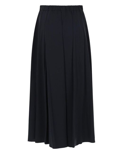 Aspesi Blue Pleated Elastic-Waist Maxi Skirt