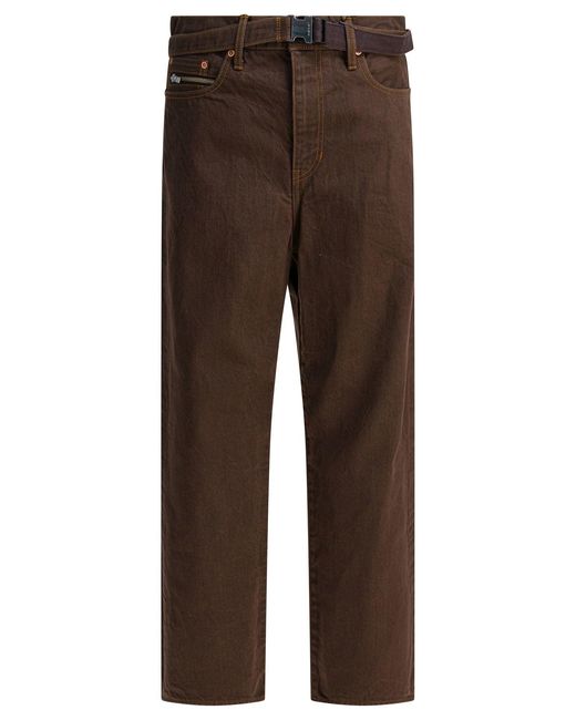Sacai Brown Relaxed Fit Jeans