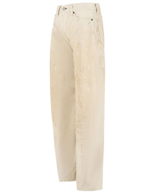 Acne Natural '2006 F' Loose Fit Cotton Jeans