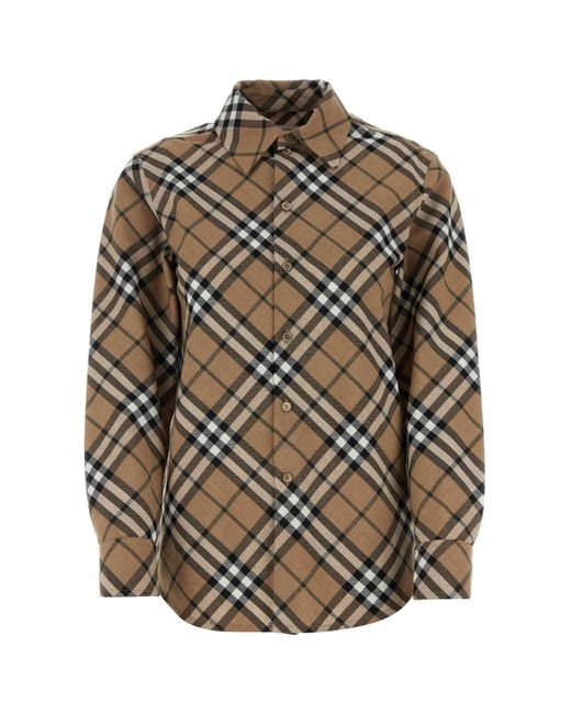 Burberry Gray Embroidered Polyester Blend Shirt