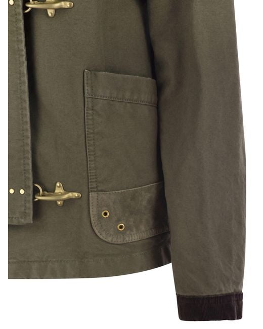 Fay Green Mini 3 Ganci Fabric Jacket