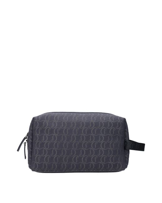 Louboutin Blue Beauty Case Uomo Tessuto Grigio/Fumo