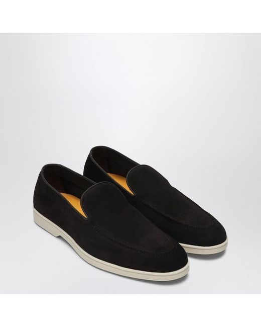 Doucal's Black Suede Leather Loafer for men