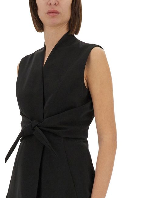 Rick Owens Black Structured Sleeveless Jacket