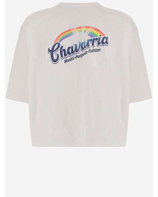 Willy Chavarria White Cotton T Shirt With Print for men