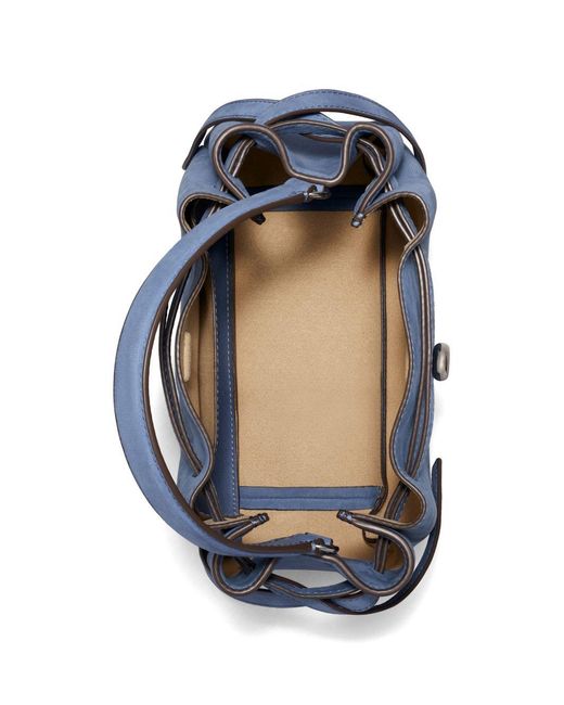 Tory Burch Blue Romy Nubuck Bucket Bag