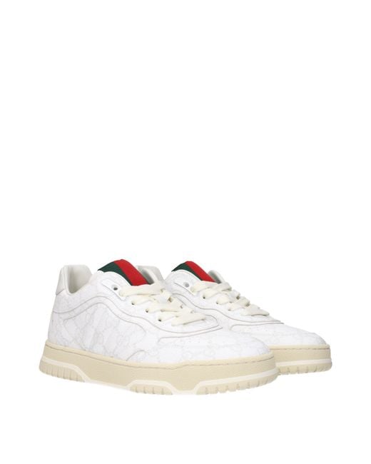 Gucci White Re-Web Sneakers