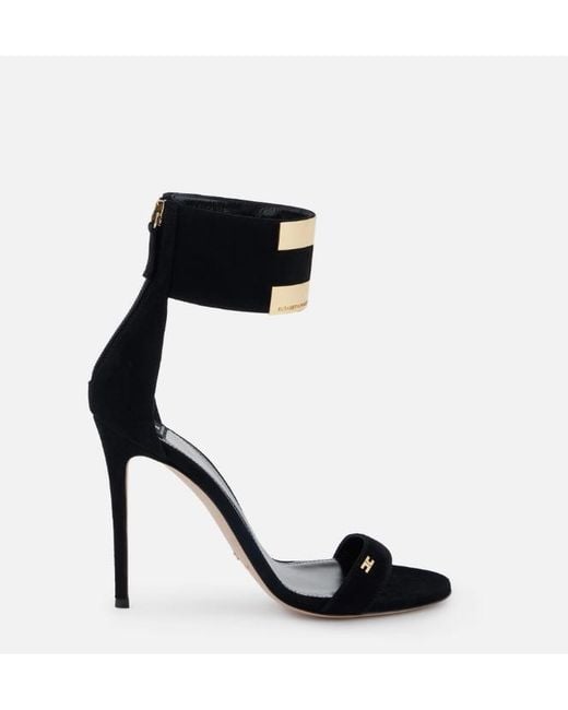 Elisabetta Franchi Black Suede Sandals
