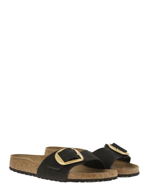 Birkenstock Madrid Big Buckle Plat Sandaal in het Black