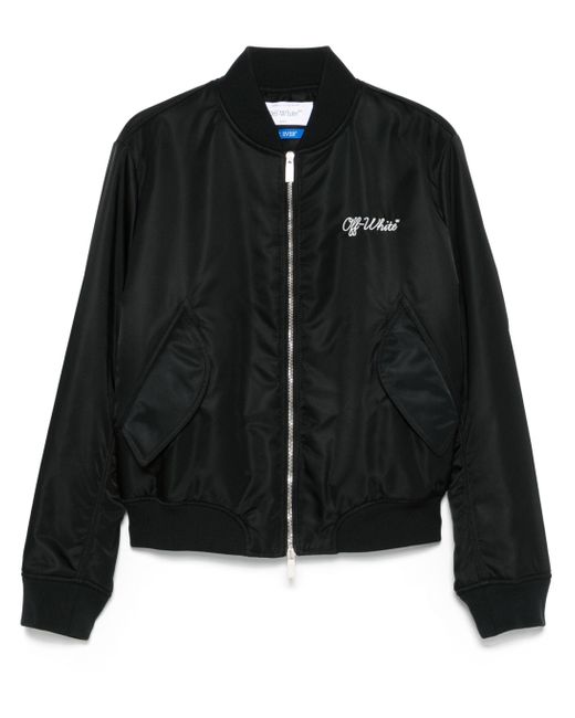 Off-White c/o Virgil Abloh Script Varsity Jacket in Black für Herren
