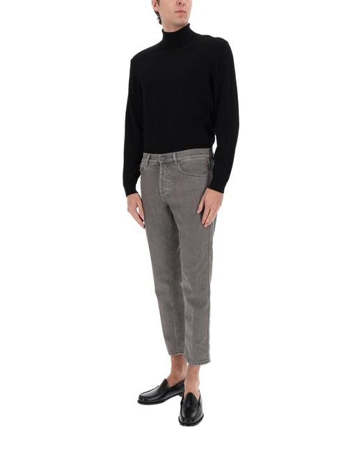 Lardini Gray Cotton Denim Jeans for men