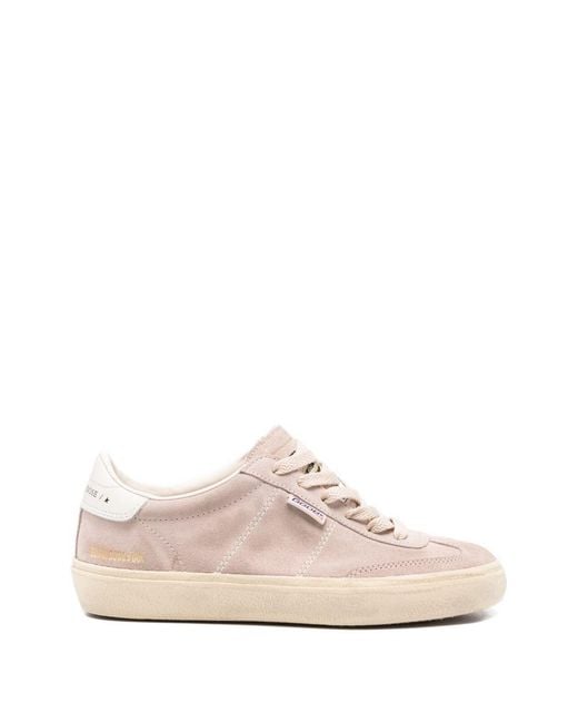 Golden Goose Deluxe Brand Pink Soul-Star Suede Upper Toe And Togue Leather Heel