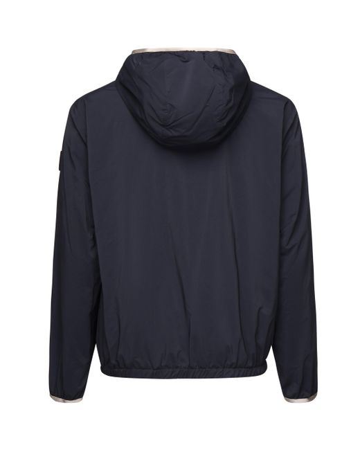 Fay Blue Nylon Windbreaker Kapuzenjacke in Blau