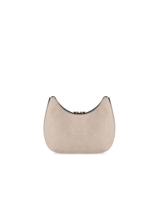 Furla White Goccia S Natural Shoulder Bag