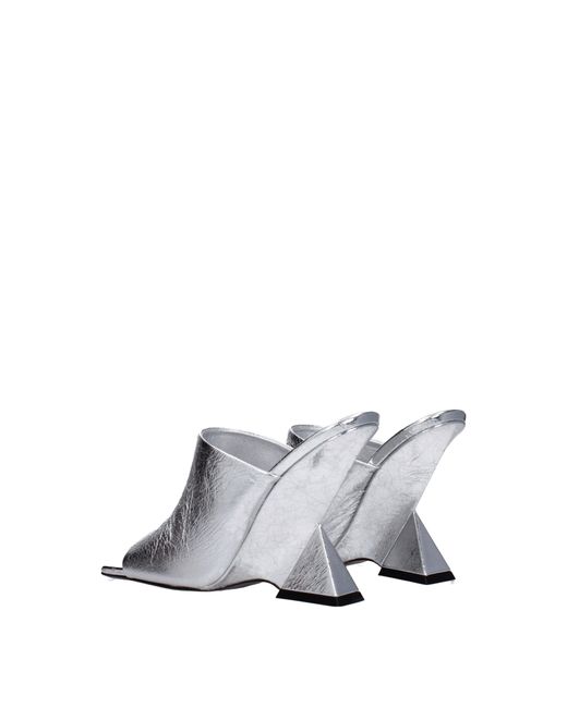 The Attico Wedge Hak Muilezels in het Gray