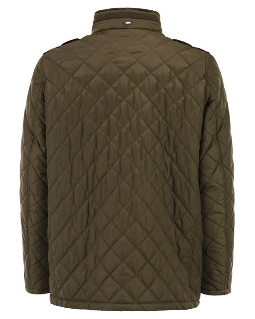 Herno Green Field Jacket With Diamond Quilting for men