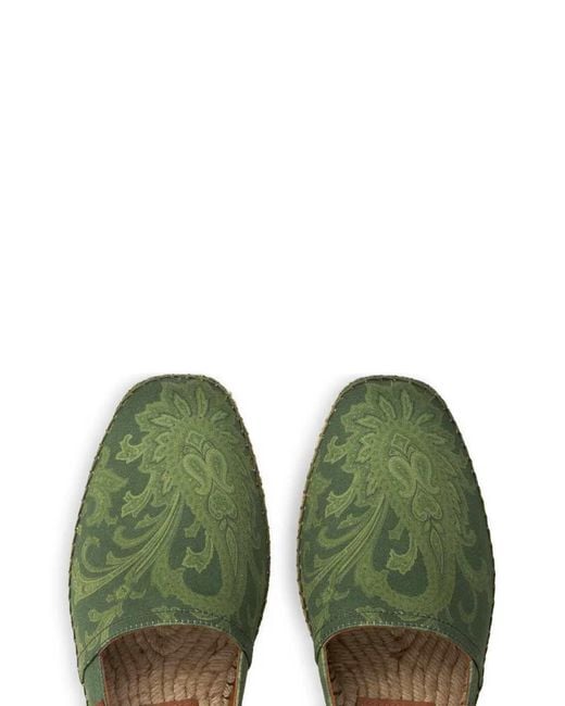 Etro Green Paisley Espadrilles