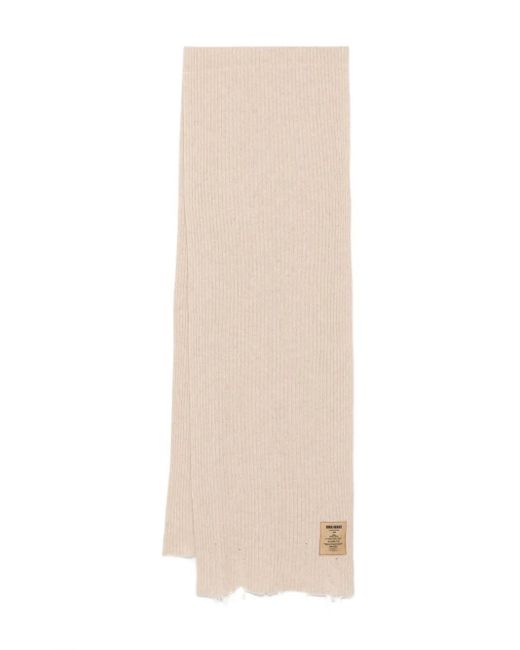 Uma Wang White Scarf With Frayed Edges