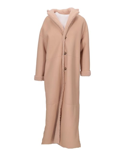 LA ROSE Natural Cappotto Montone Lungo Reversibile