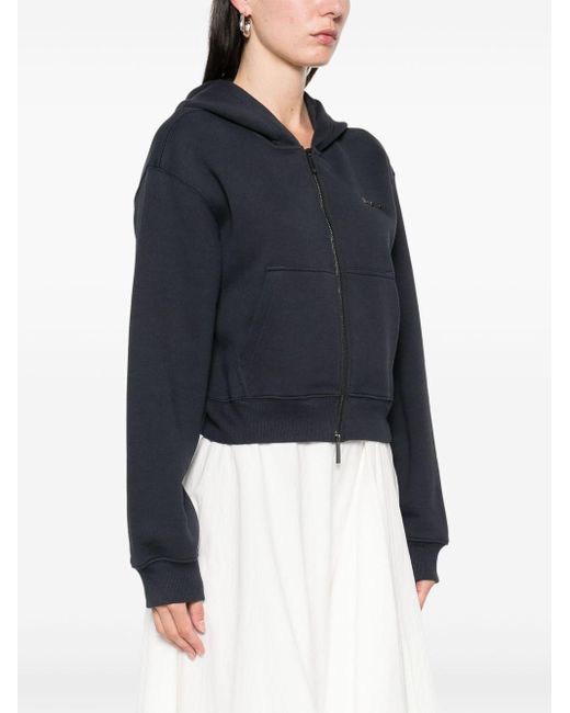 Emporio Armani Blue Cotton Reißverschluss Hoodie