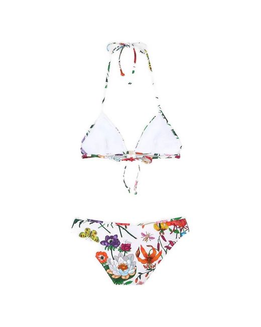 Gucci White Printed Bikini Set