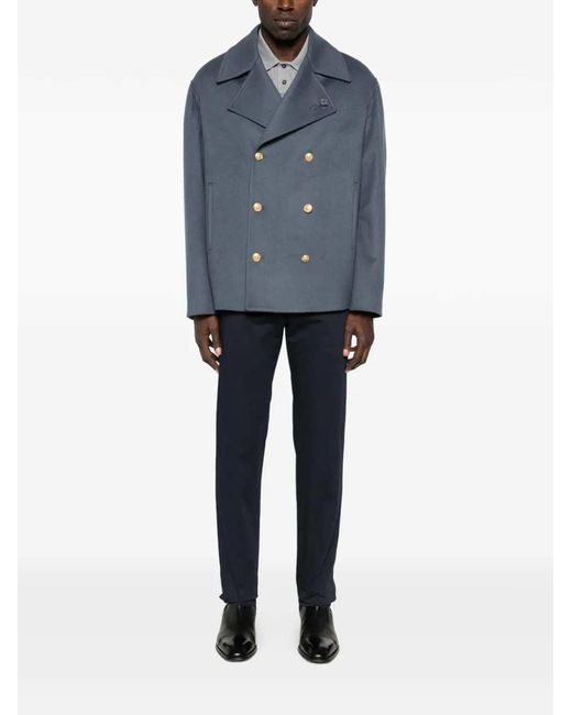 Kiton Blue Trousers With Belt Loops for men