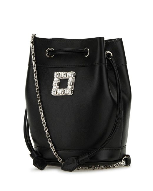 Roger Vivier Black Tres Vivier Daisy Aumoniere