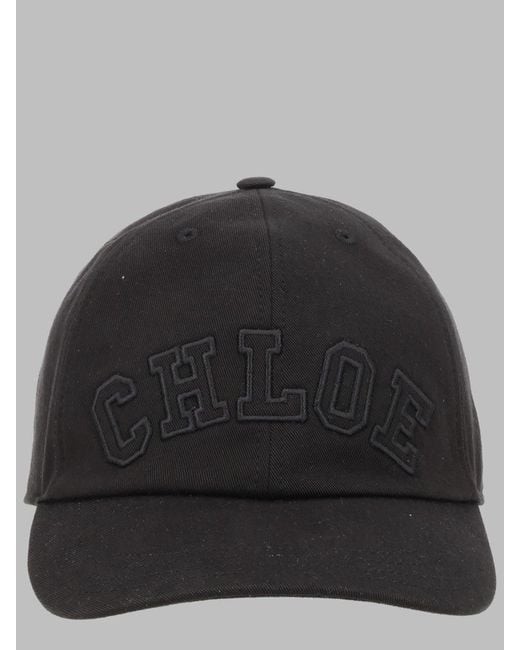 Chloé Black Logo Embroidered Baseball Cap