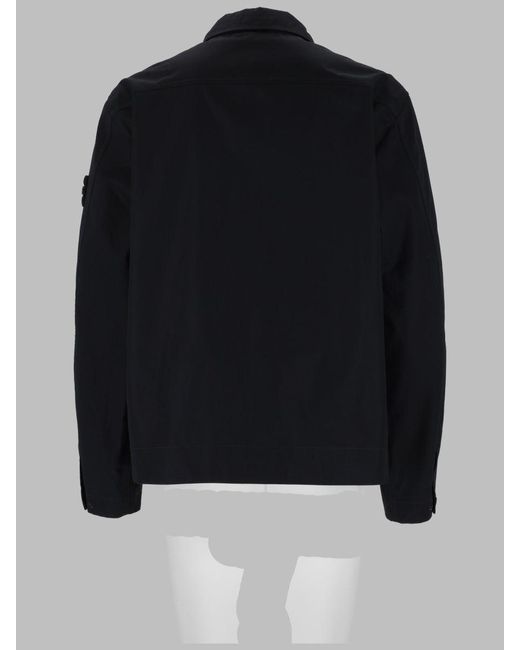 Stone Island Black Timeless Button-Up Shirt for men
