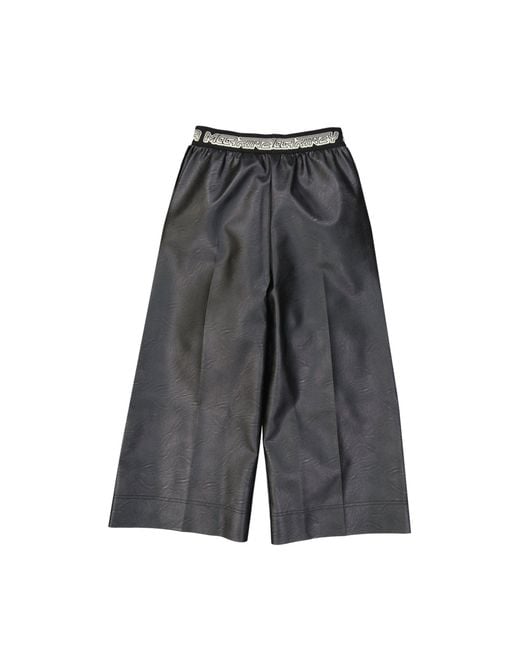 Stella McCartney Gray Cropped Leather Effect Pants