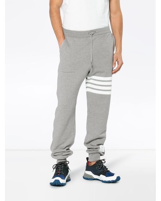 Thom Browne Gray 4-bar Loopback Track Pants for men