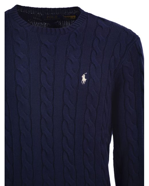 Polo Ralph Lauren Blue Plaited Cotton Jersey for men