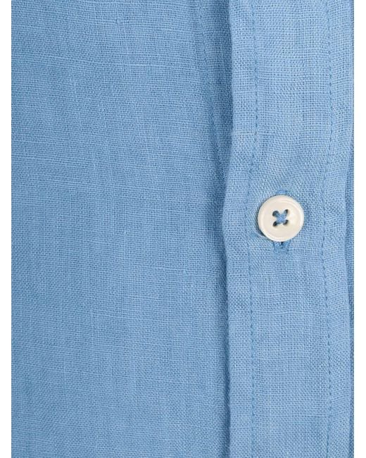 SARTORIA DEL CAMPO-SONRISA Blue Shirt Cotton for men