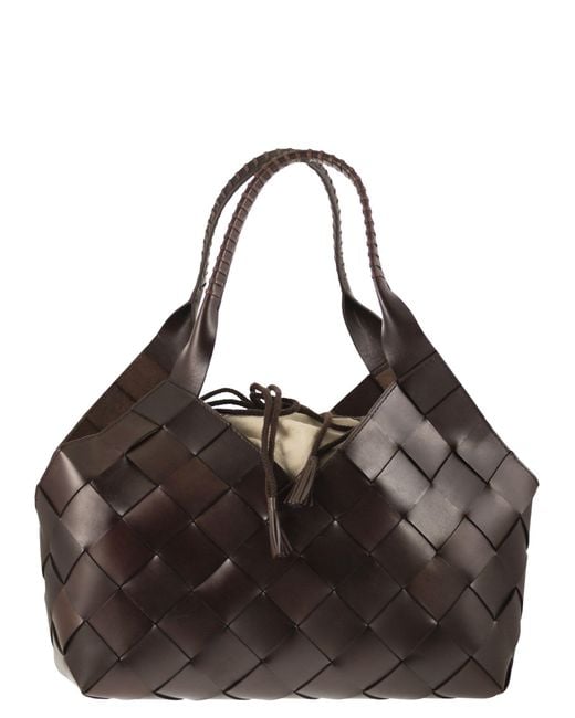 Dragon Black Castello Braided Leather Bag