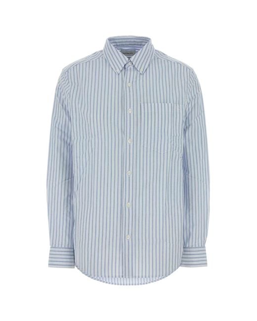 Calvin Klein Blue Embroidered Stretch Oxford Shirt