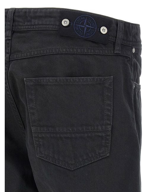 Stone Island Black Denim Cotton Jeans for men