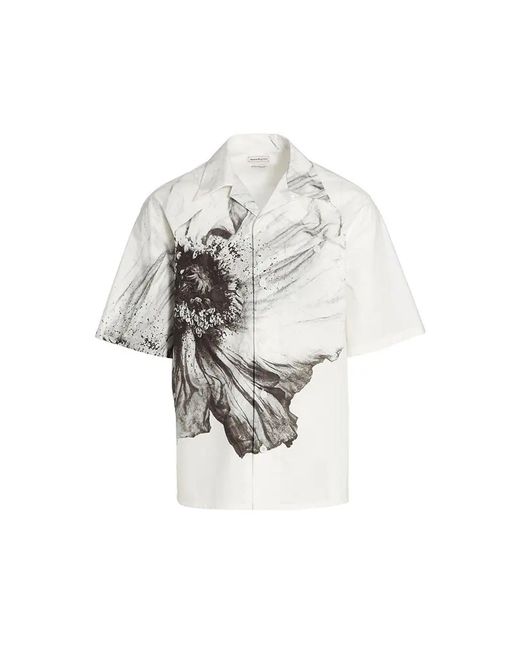 Alexander McQueen Shirt Met Korte Mouwen in het White voor heren