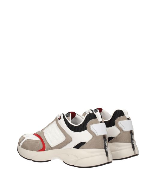 Fendi Pink Sneakers Faster Uomo Tessuto Bianco/Fango for men