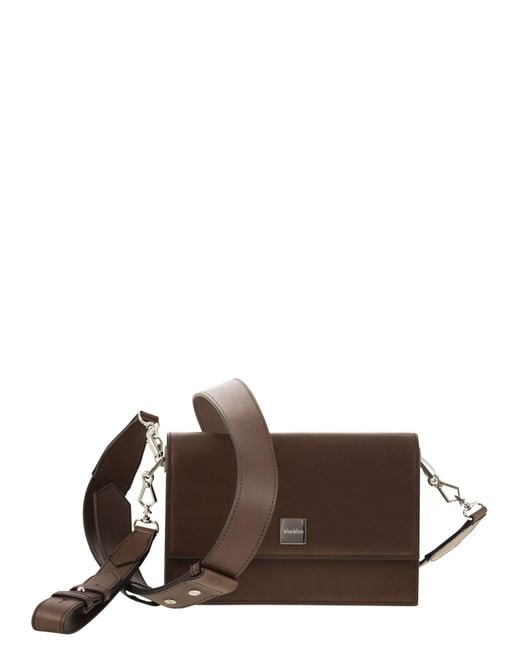 Max Mara Brown Biancaroughs Small Leather Crossbody Bag