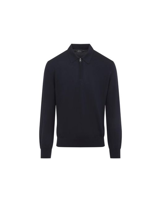 Brioni Gray Long Sleeves Zip Polo For for men