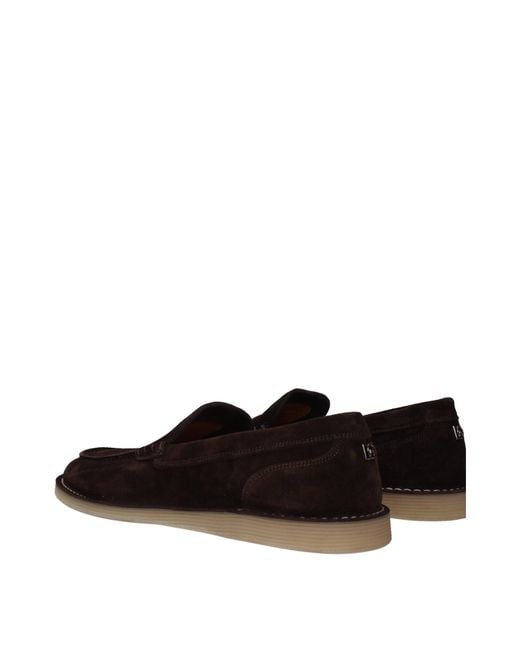 Dolce & Gabbana Black Dolce&Gabbana Slip On New Florio Ideal Uomo Camoscio Marrone/Ebano