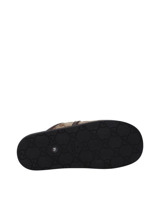 Gucci Brown Slippers And Clogs Fabric/Ebony