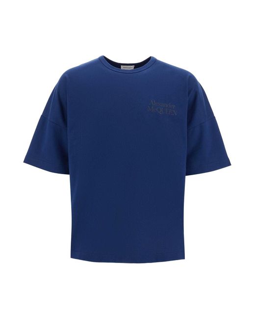 Logo Oversize T T di Alexander McQueen in Blue da Uomo